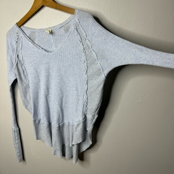 Free People We the Free Catalina Long Sleeve Top in Baby Blue - Picture 3 of 7